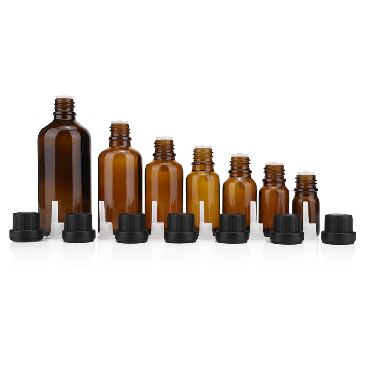 5ml 10ml 20ml 30ml 100ml custom frosted essential oil amber glass bottle with screw cap