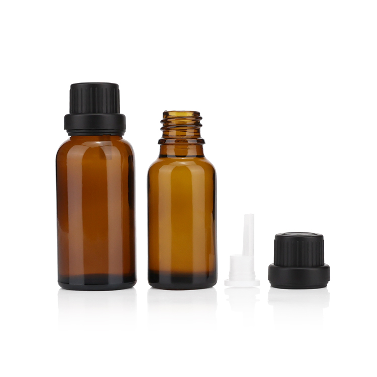 5ml 10ml 20ml 30ml 100ml custom frosted essential oil amber glass bottle with screw cap