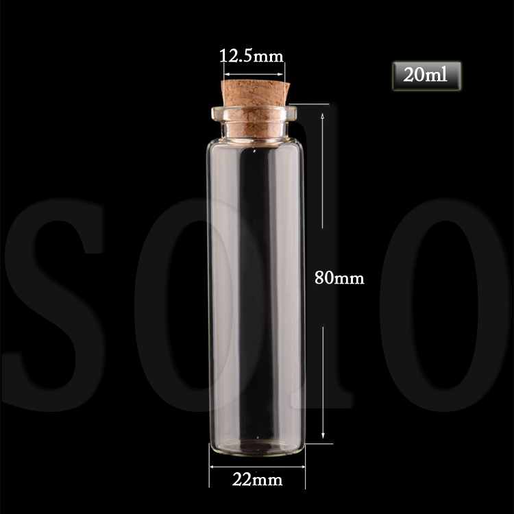 5ml 10ml 20ml 30ml 40ml 50ml DIY gift glass bottle Mini glass wishing bottle cork glass bottle