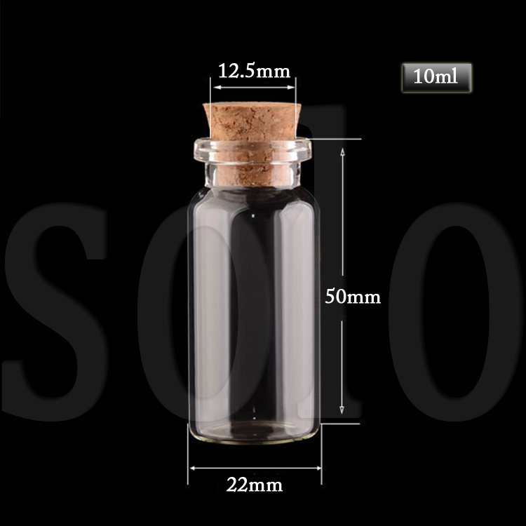 5ml 10ml 20ml 30ml 40ml 50ml DIY gift glass bottle Mini glass wishing bottle cork glass bottle