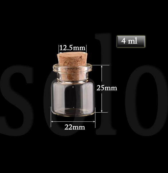 5ml 10ml 20ml 30ml 40ml 50ml DIY gift glass bottle Mini glass wishing bottle cork glass bottle