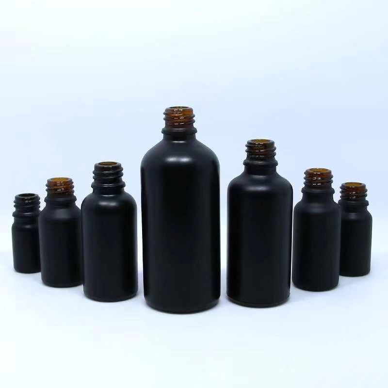 5ml 10ml 20ml 30ml 50ml 100ml 120ml matte frosted black glass dropper bottle essential oil bottles