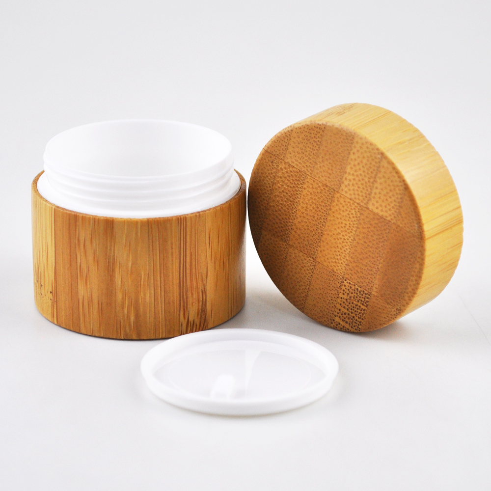 5ml 10ml 20ml 30ml 50ml 100ml 150ml 200ml 250ml cosmetic bamboo cream jar for pp liner