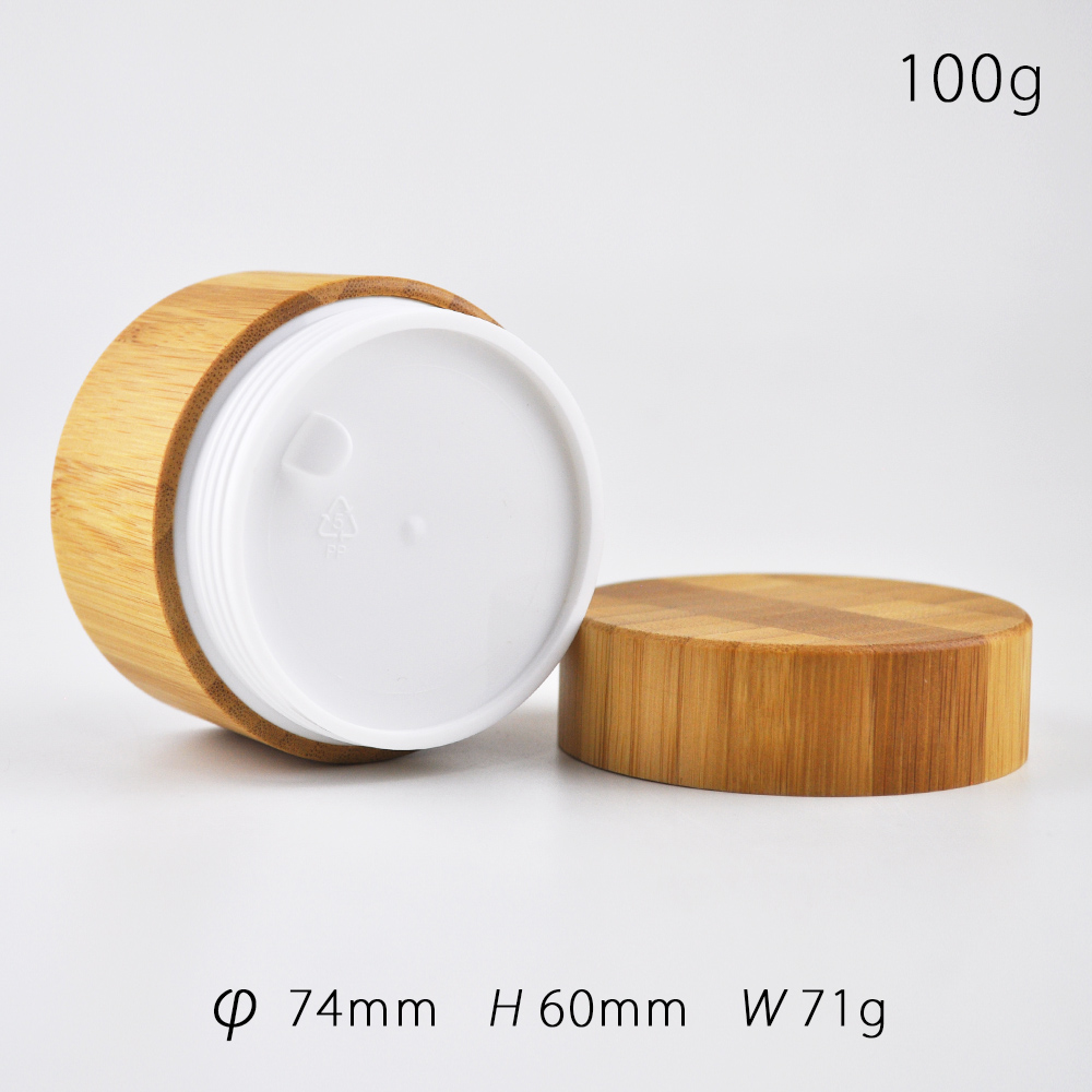5ml 10ml 20ml 30ml 50ml 100ml 150ml 200ml 250ml cosmetic bamboo cream jar for pp liner