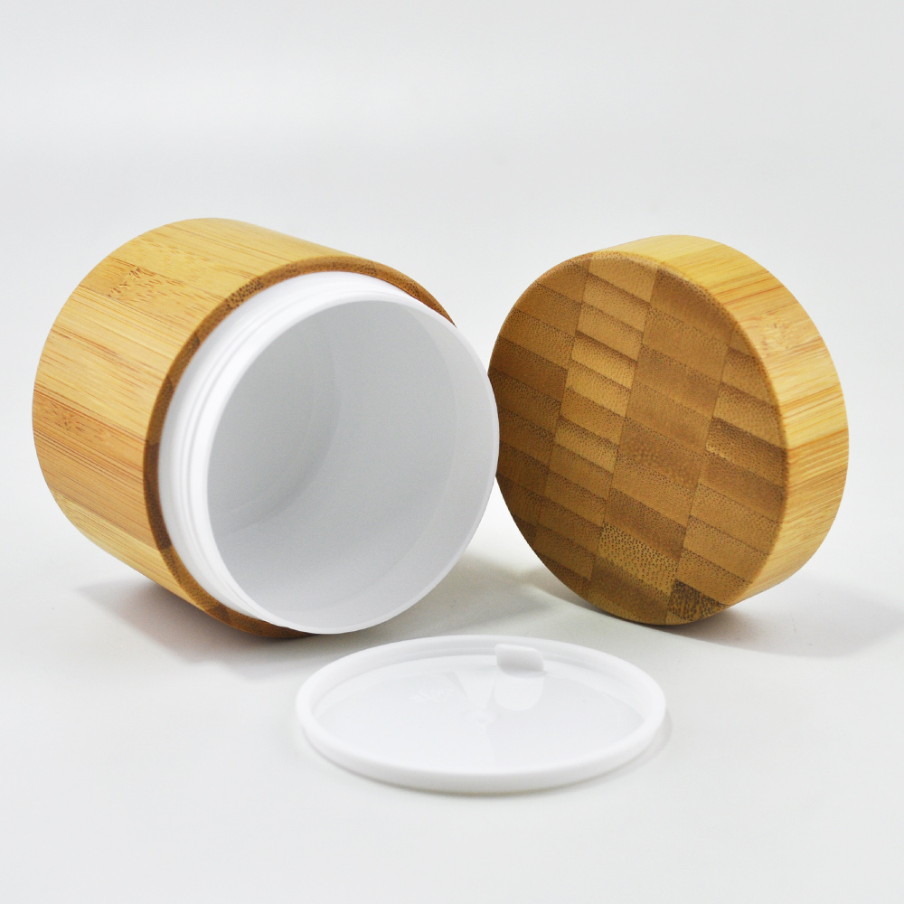 5ml 10ml 20ml 30ml 50ml 100ml 150ml 200ml 250ml cosmetic bamboo cream jar for pp liner