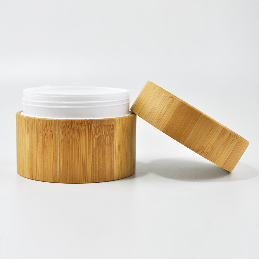 5ml 10ml 20ml 30ml 50ml 100ml 150ml 200ml 250ml cosmetic bamboo cream jar for pp liner