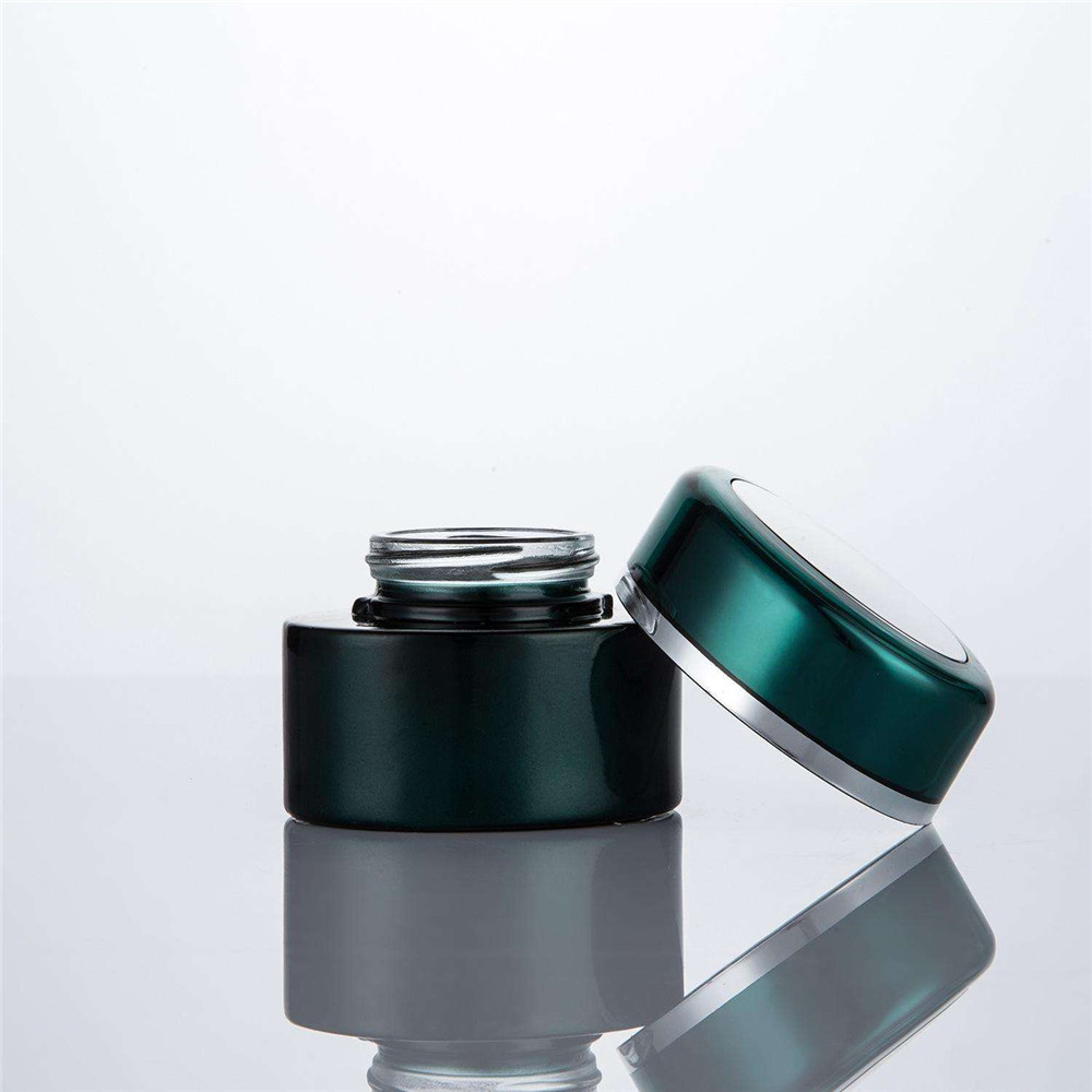 5ml 10ml 20ml 30ml 50ml 100ml Customized Cosmetic Packaging Glass Amber Cream Jar with plastic black lid or aluminium lid