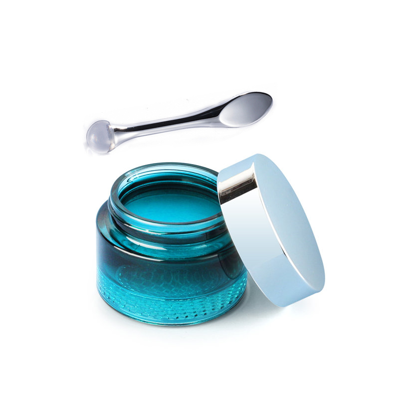 5ml 10ml 20ml 30ml 50ml 100ml black amber red glass Cosmetic Cream Jar With Spatula