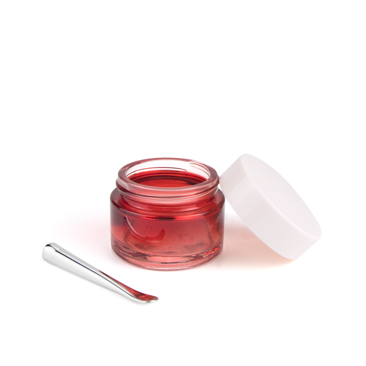 5ml 10ml 20ml 30ml 50ml 100ml black amber red glass Cosmetic Cream Jar With Spatula