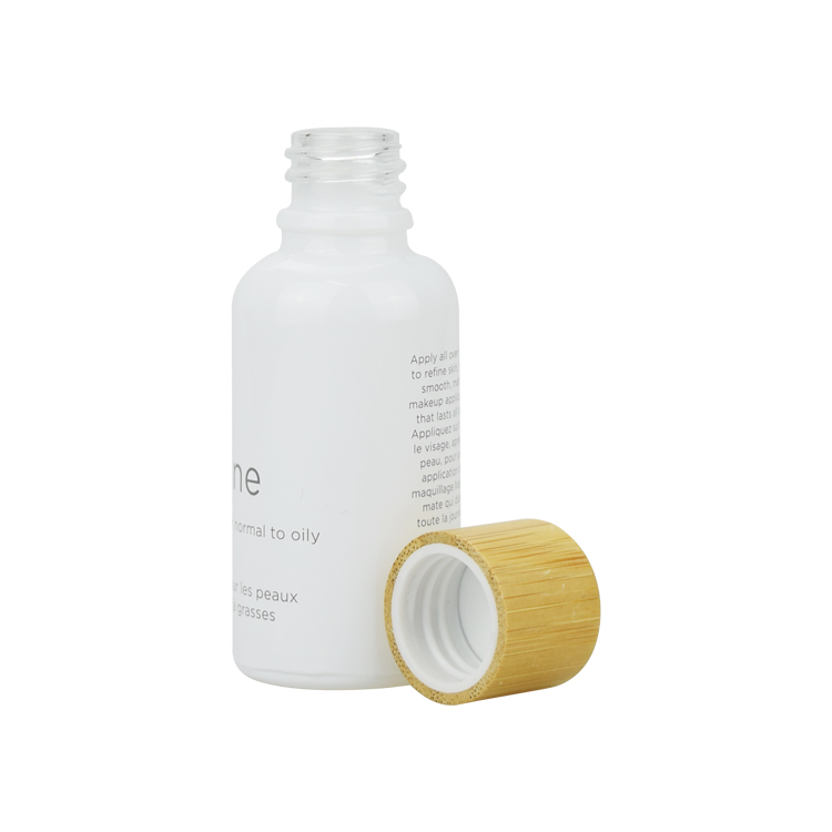 5ml 10ml 20ml 30ml 50ml 100ml painting white fancy essential oil glass bottle bamboo lid