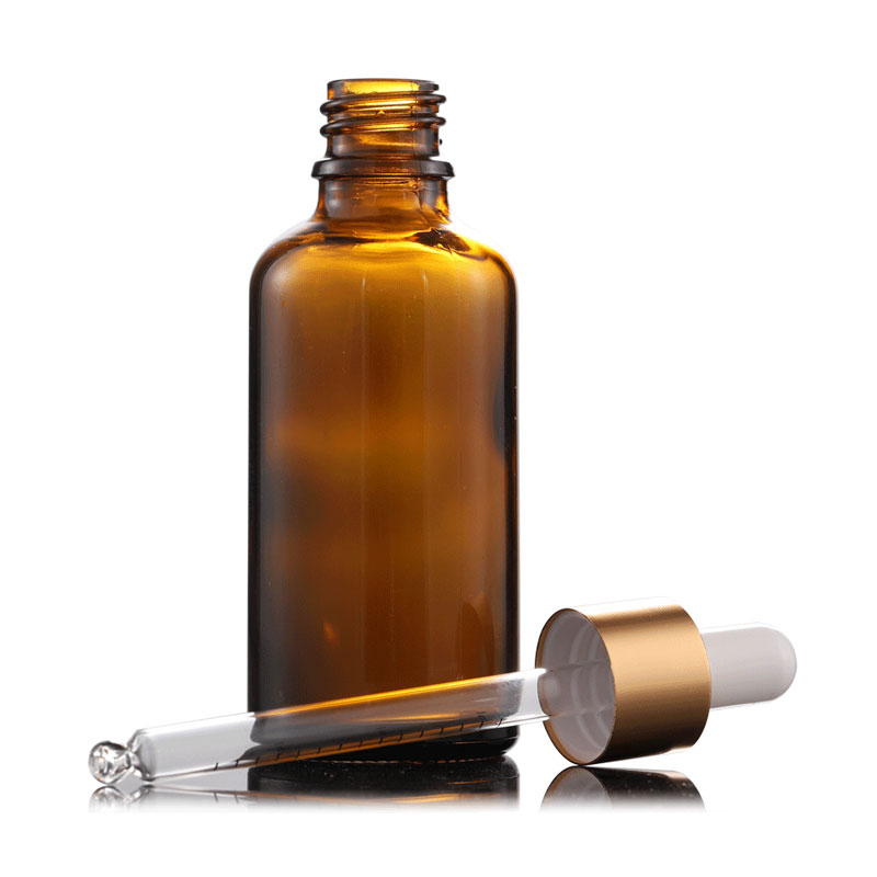 5ml 10ml 20ml 30ml 50ml 60ml 100ml Essential Basic Massage Oil Pipette Amber Glass Scale Dropper Bottle With Golden Cap