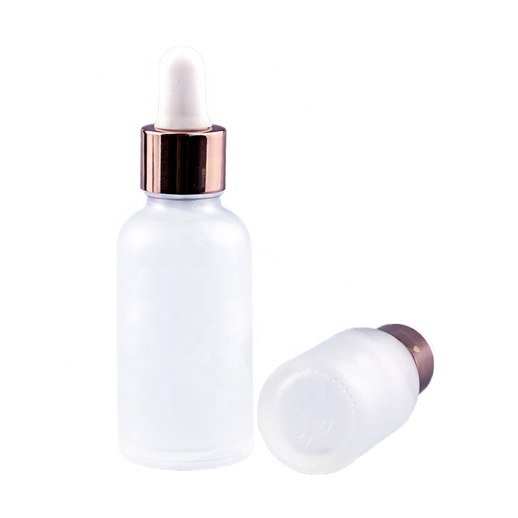 5ml 10ml 20ml 30ml 50ml 60ml 100ml gold rose transparent matte glass essential oil dropper bottle