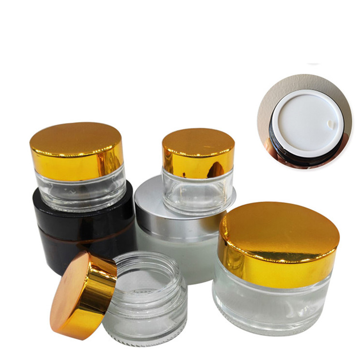 5ml 10ml 20ml 30ml 50ml 60ml 80ml 100ml clear cosmetic glass jar with silver lid 100ml luxury cosmetics jar glass container