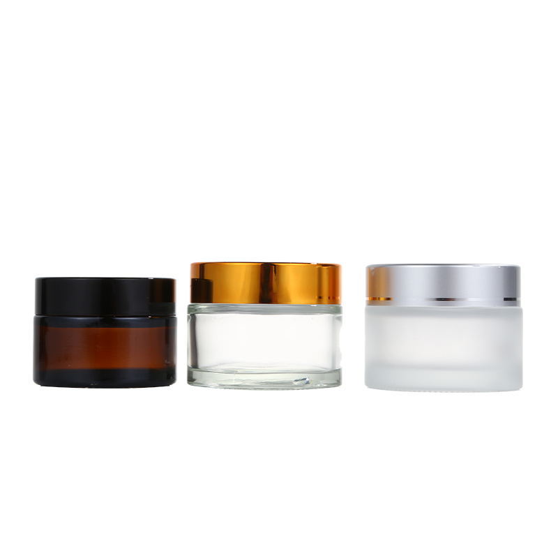 5ml 10ml 20ml 30ml 50ml clear cosmetic glass jar with silver lid 100ml luxury cosmetics jar glass container