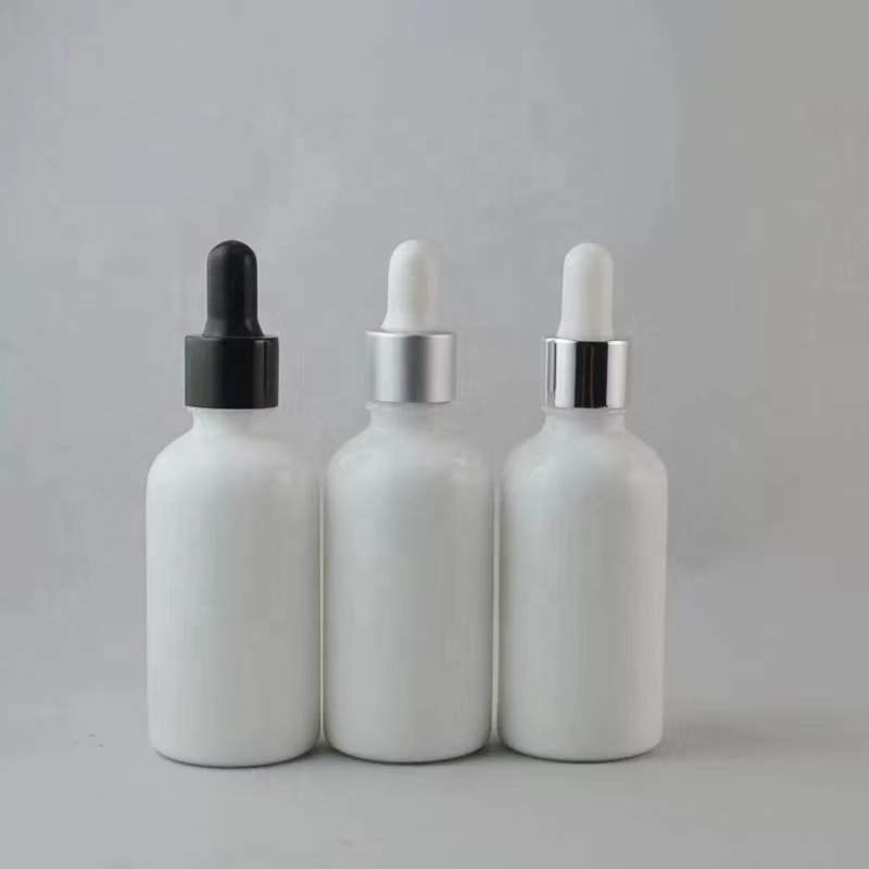 5ml 10ml 20ml 30ml 50ml glossy raw material white gold dropper ess oil face gel cosmetic lotion glass bottle emulsion pipette