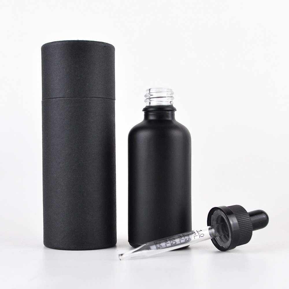 5ml 10ml 20ml 30ml 50ml matte frosted black glass dropper essential oil bottles