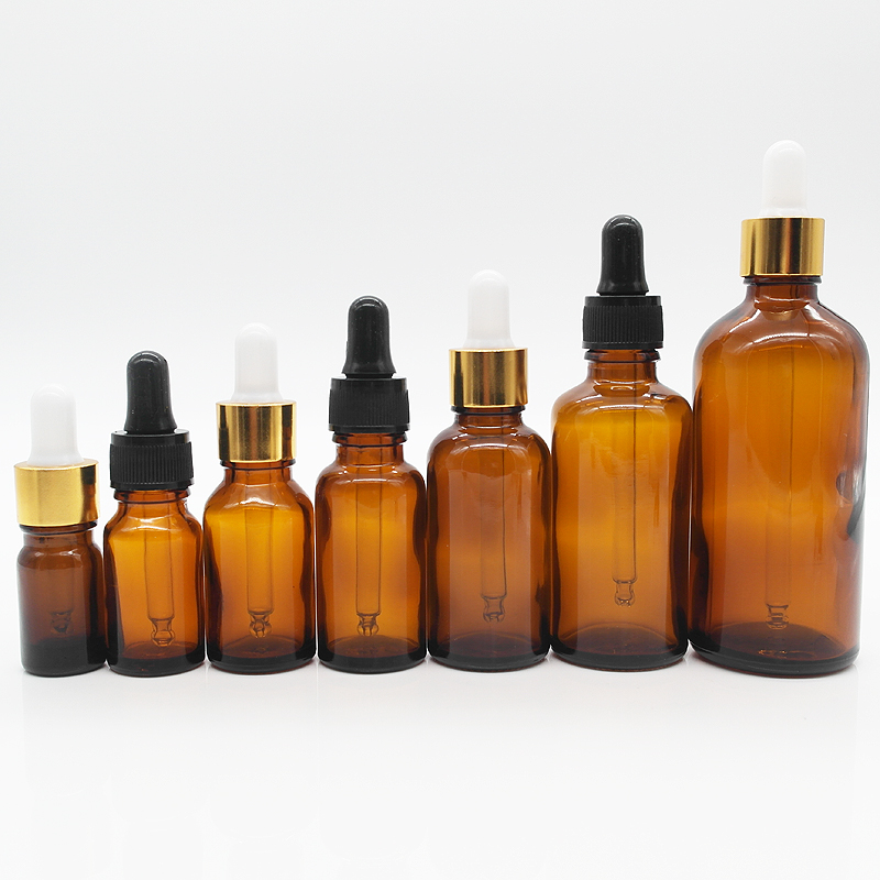 5ml 10ml 20ml 50ml 100ml amber tubular essential oil glass bottle with dropper