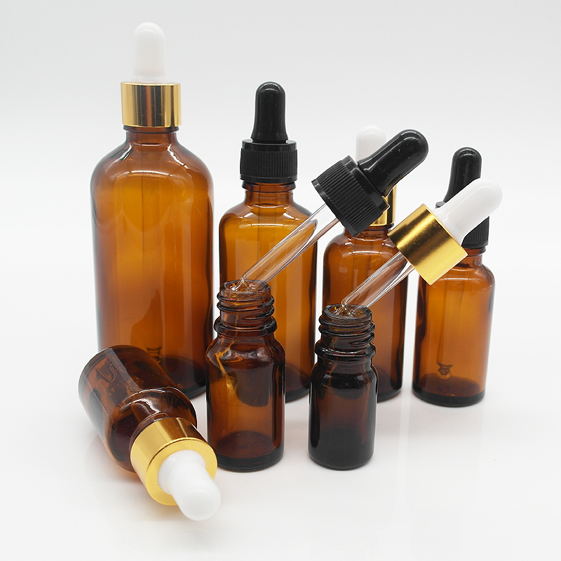 5ml 10ml 20ml 50ml 100ml amber tubular essential oil glass bottle with dropper