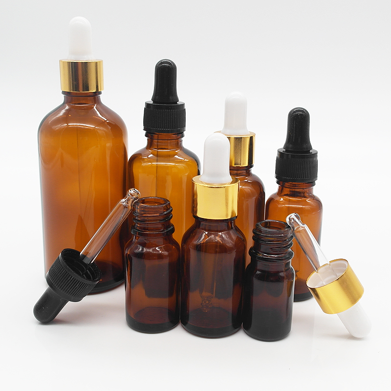 5ml 10ml 20ml 50ml 100ml amber tubular essential oil glass bottle with dropper