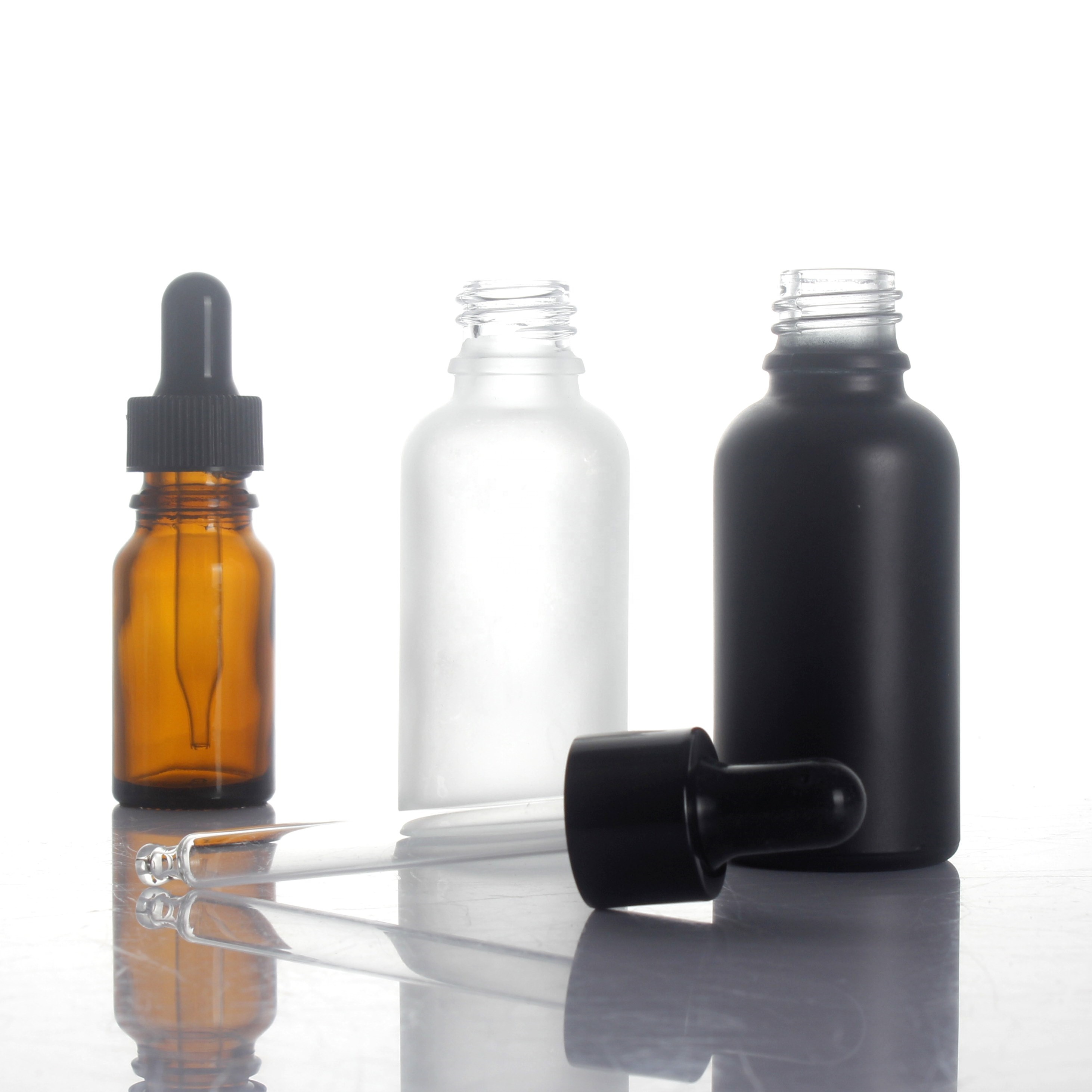 5ml 10ml 20ml 50ml Amber Glass Dropper Essential Oil boston Bottle with dropper sprayer screw cap