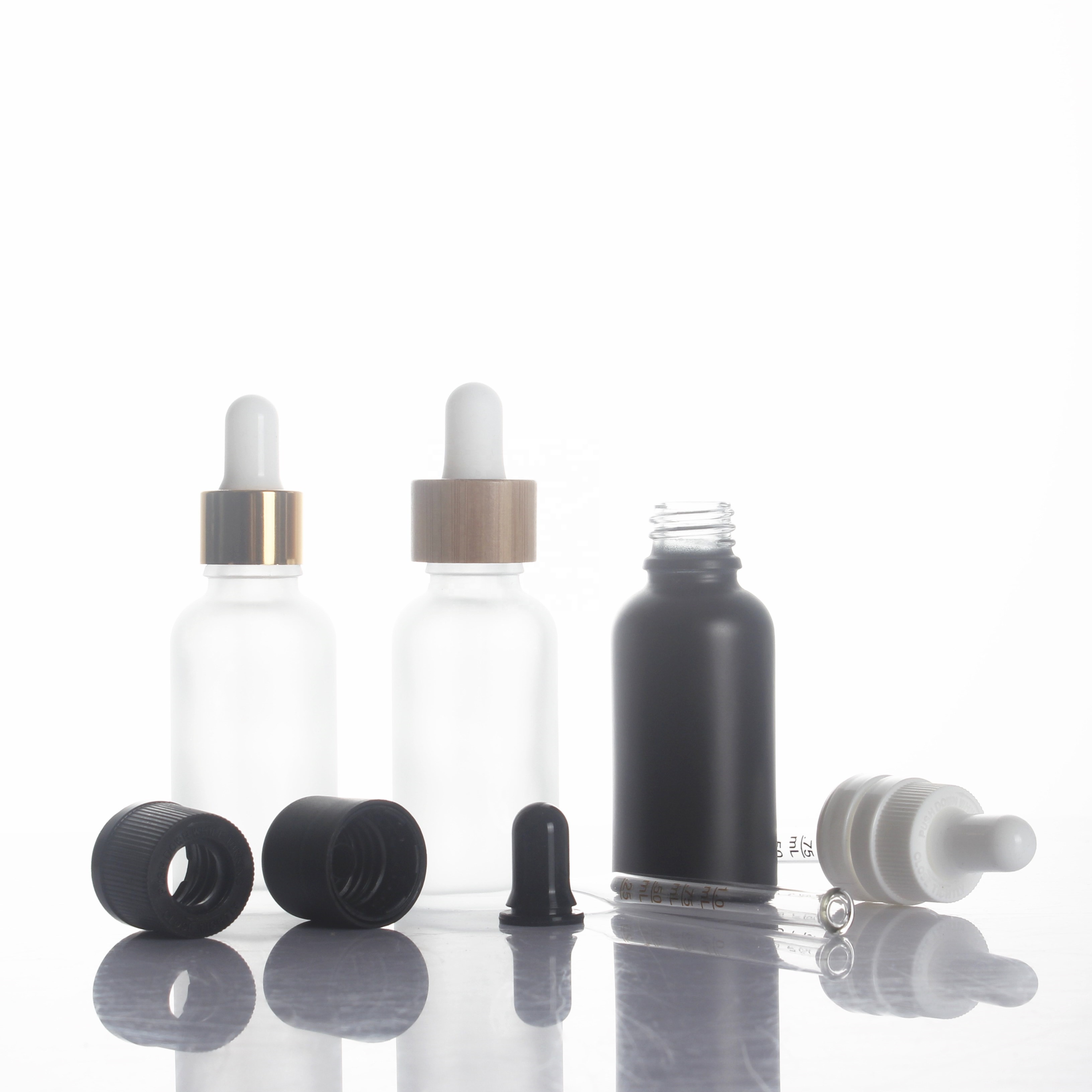 5ml 10ml 20ml 50ml Amber Glass Dropper Essential Oil boston Bottle with dropper sprayer screw cap