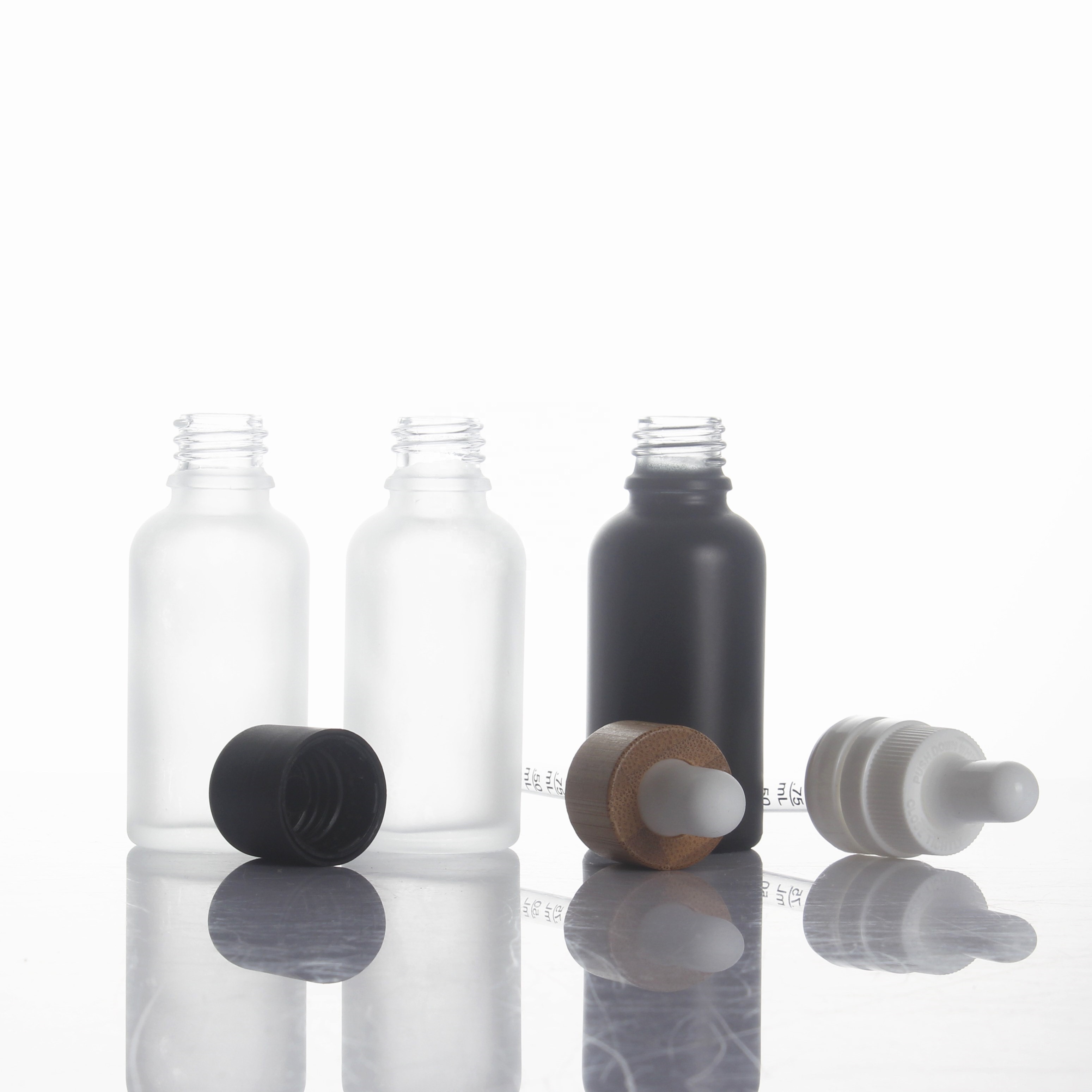 5ml 10ml 20ml 50ml Amber Glass Dropper Essential Oil boston Bottle with dropper sprayer screw cap