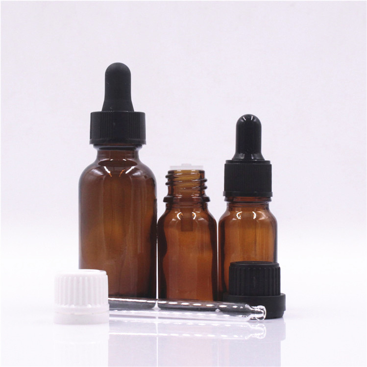 5ml 10ml 20ml 50ml Amber Glass Dropper Essential Oil boston Bottle with dropper sprayer screw cap