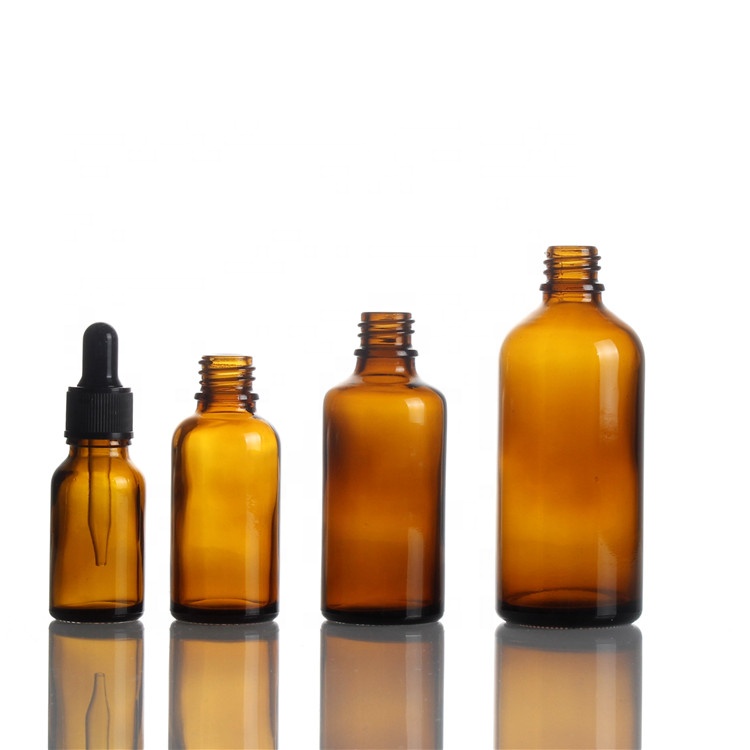 5ml 10ml 20ml 50ml Glass Dropper Essential Oil boston Bottle with dropper sprayer screw cap