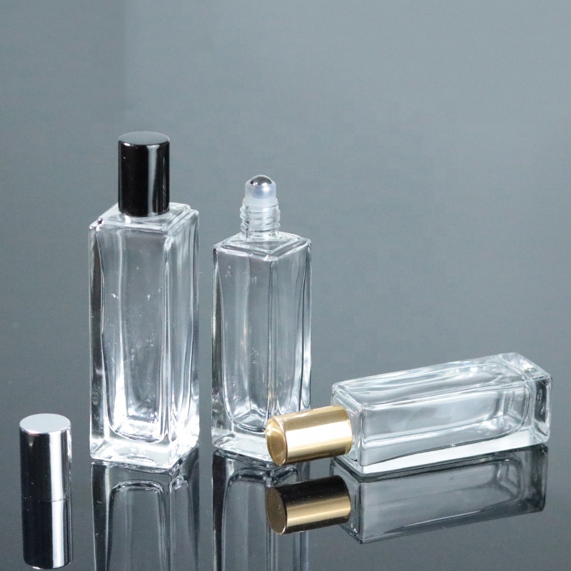 5ml 10ml 20ml Square Roller Bottle Fancy Perfume Roll On Glass Bottles for Cosmetic Packaging (NRB25)