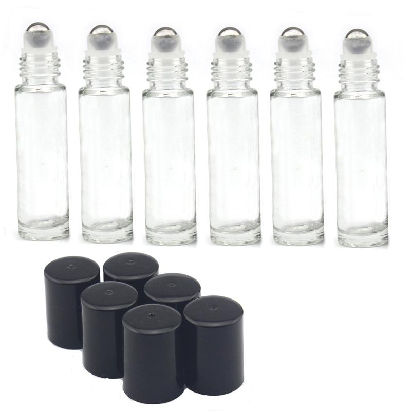 5ml 10ml 20ml  amber glass perfume lip essential oil roll on bottle with roller ball for cosmetic packaging container