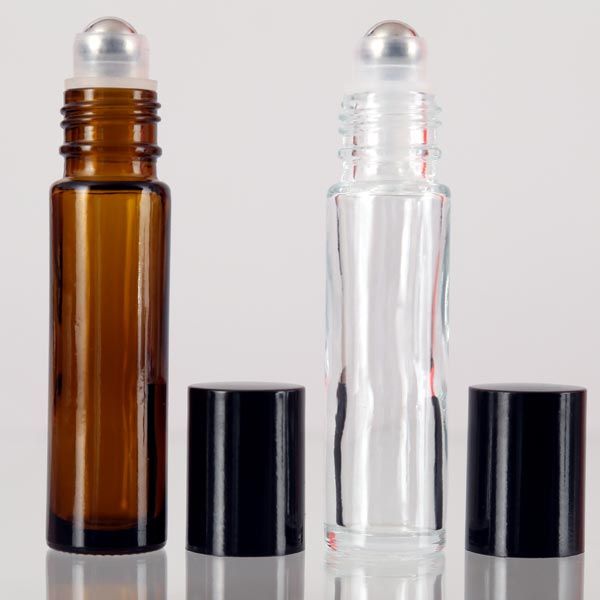 5ml 10ml 20ml amber glass perfume lip essential oil roll on bottle with roller ball for cosmetic packaging container