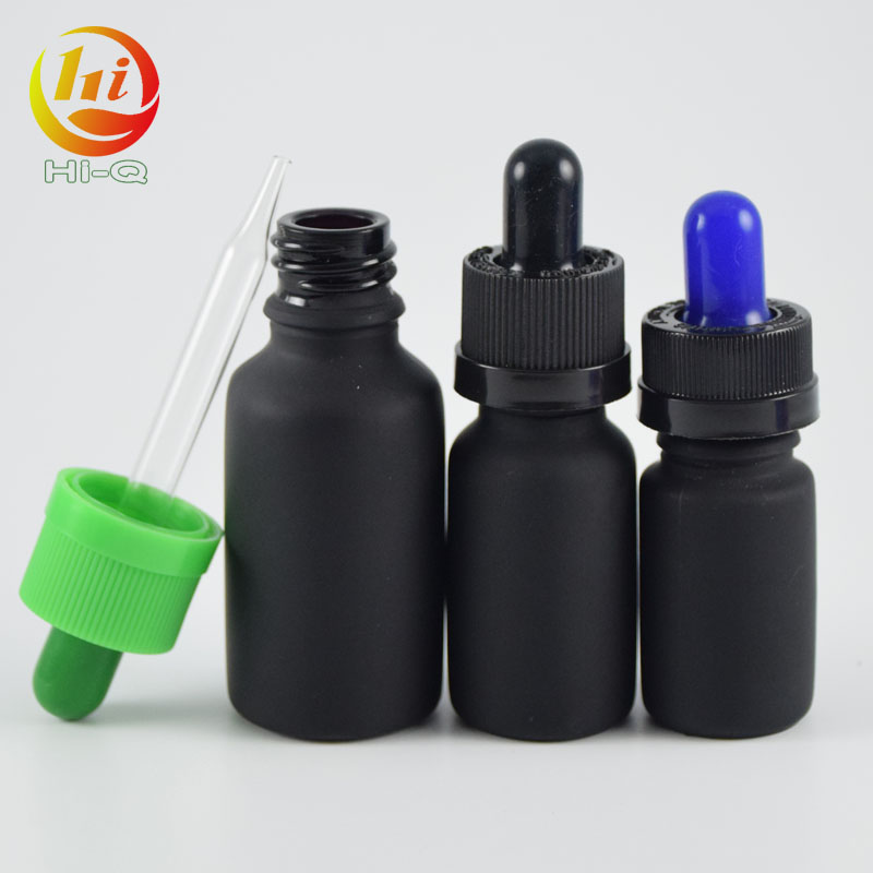 5ml 10ml 20ml black grey frosted glass bottles for e liquid essential oil bottle with dropper