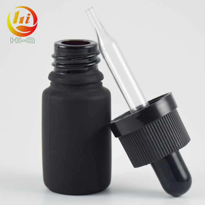 5ml 10ml 20ml black grey frosted glass bottles for e liquid essential oil bottle with dropper