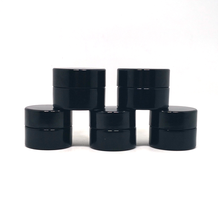 5ml 10ml 30ml 50ml 100ml UV violet flat glass cream jar for CBD cosmetic weed packaging set