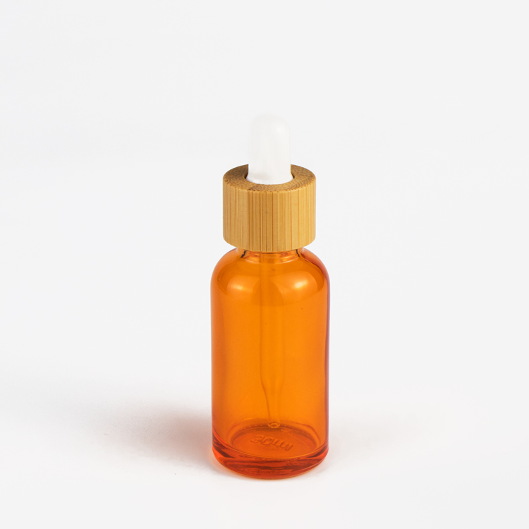 5ml 10ml 30ml 50ml 100ml amber glass dropper bottle with bamboo cap