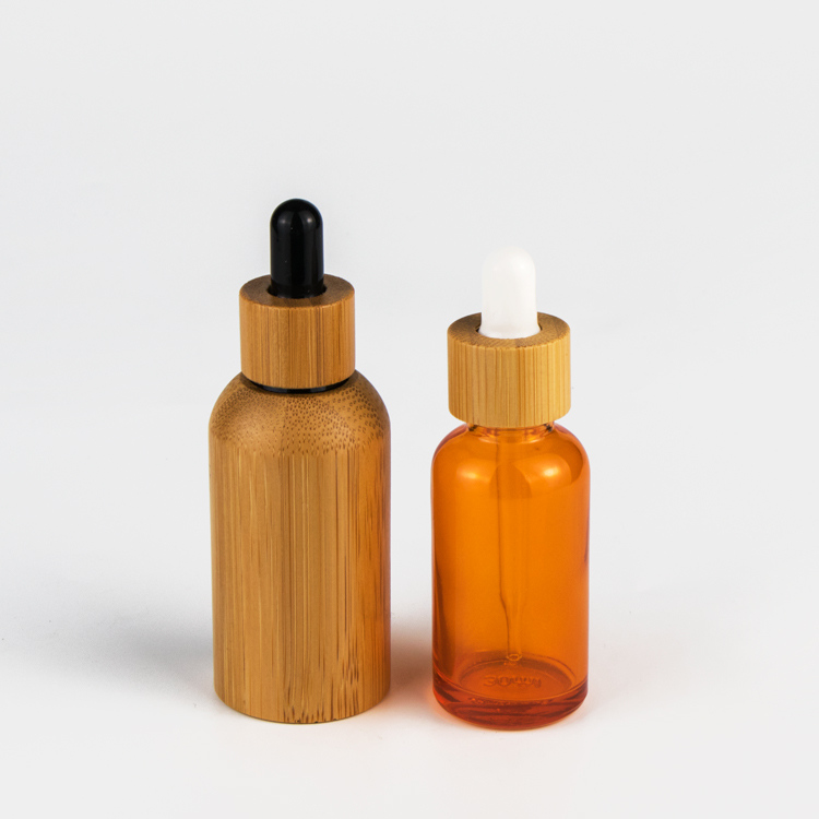 5ml 10ml 30ml 50ml 100ml amber glass dropper bottle with bamboo cap