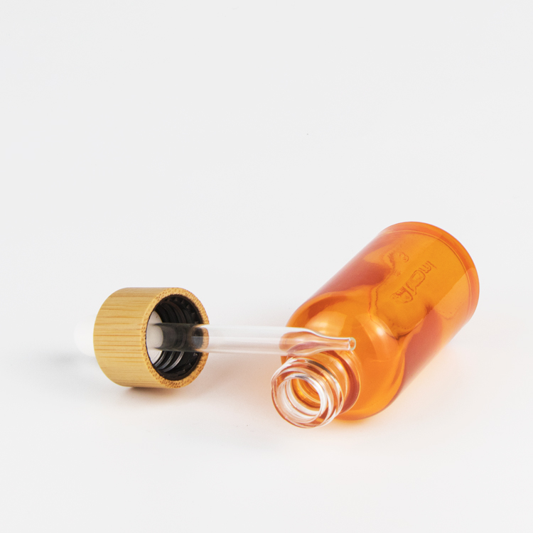 5ml 10ml 30ml 50ml 100ml amber glass dropper bottle with bamboo cap