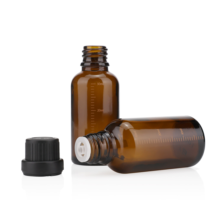 5ml 10ml 30ml 50ml 100ml orifice reducers plastic drip tip amber Cobalt blue Glass Essential Oil Bottle with Euro Dropper