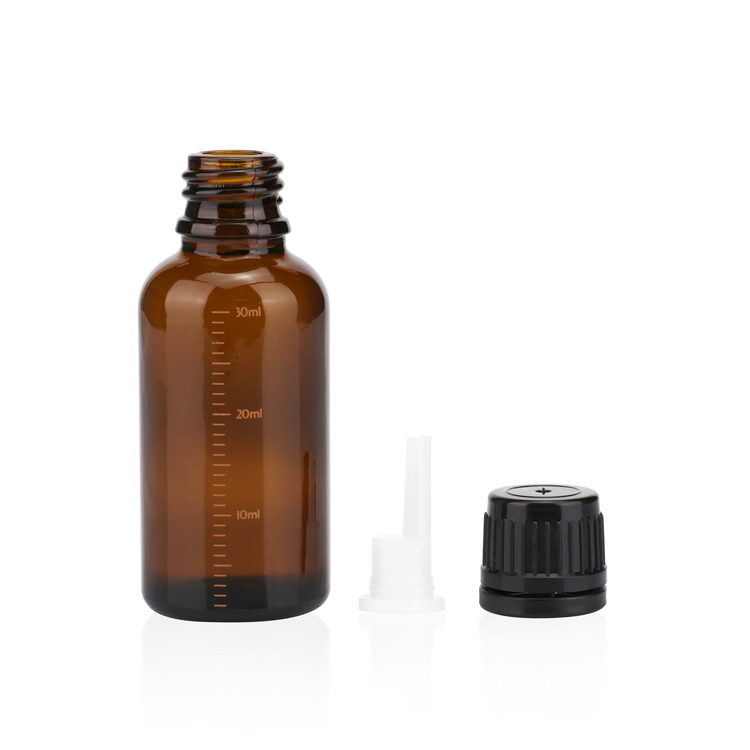 5ml 10ml 30ml 50ml 100ml orifice reducers plastic drip tip amber Cobalt blue Glass Essential Oil Bottle with Euro Dropper