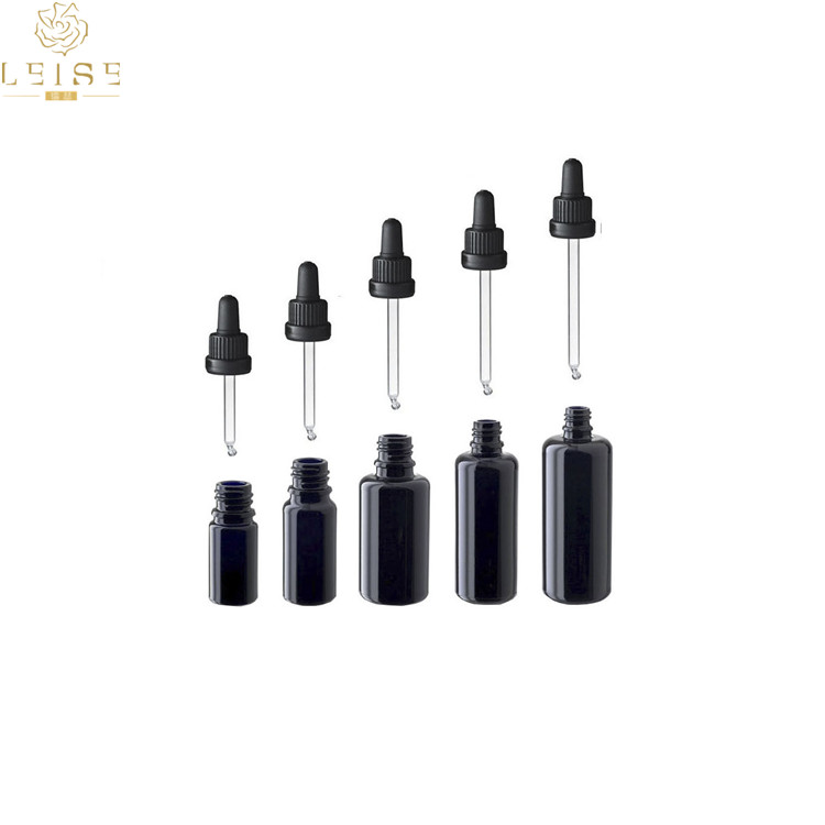 5ml 10ml 30ml 50ml 1oz 1.7oz optical glass bottles dark purple glass dropper bottle with bamboo cap for beard oil