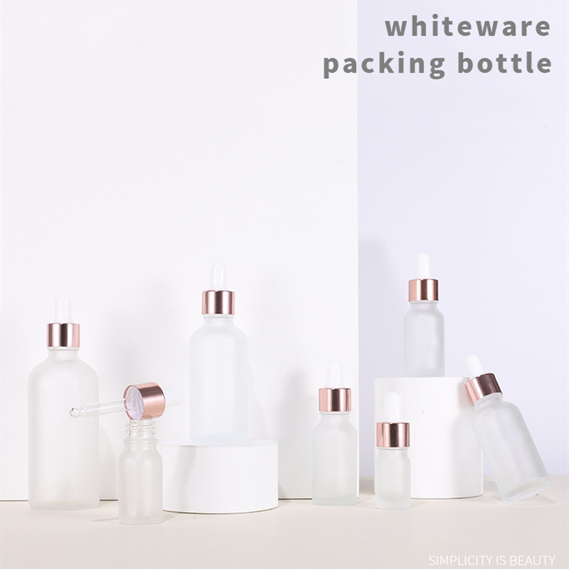 5ml 10ml 30ml 50ml Cosmetic Essential Oil Rose Gold Frosted Glass Dropper Bottle with Dropper