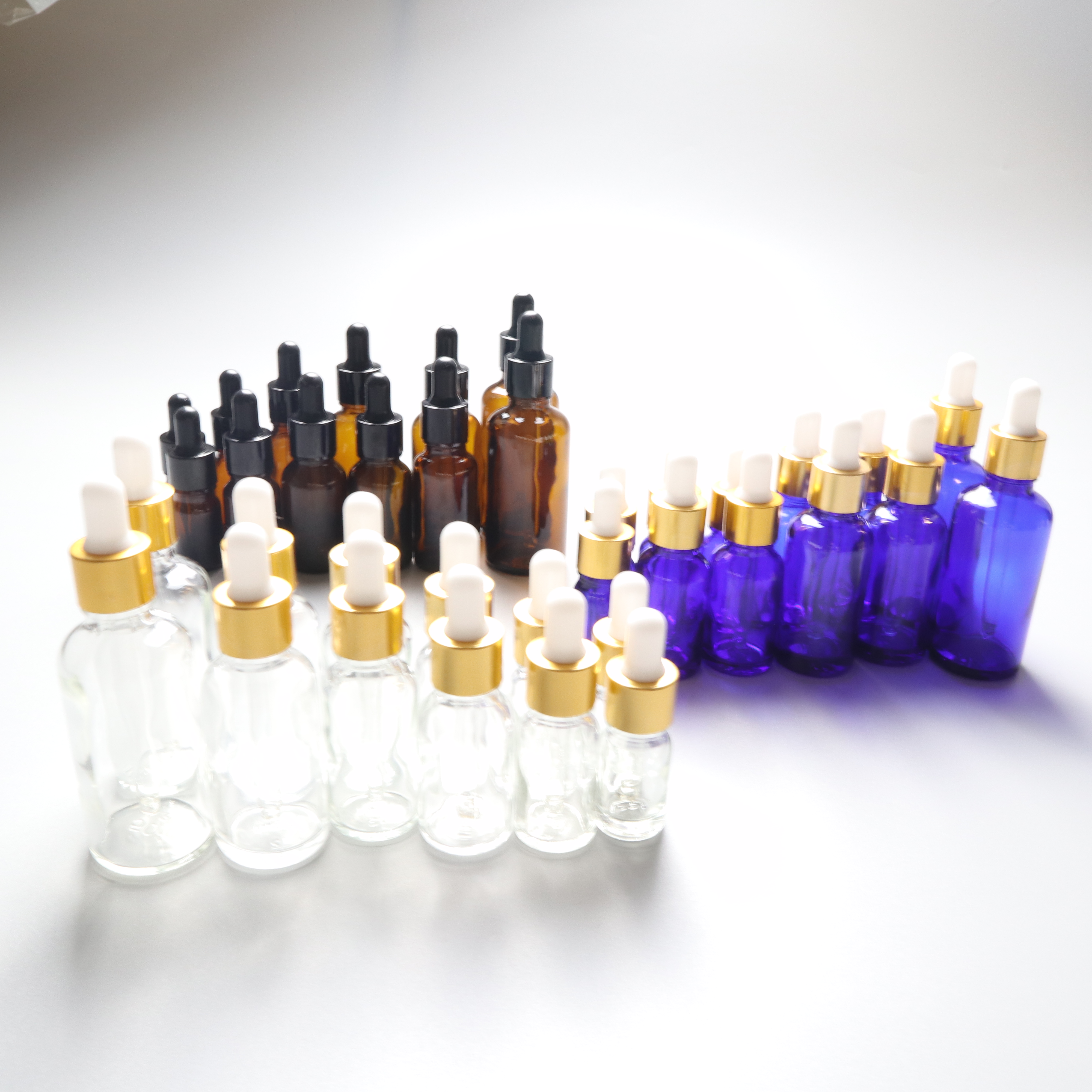 5ml 10ml 30ml custom amber essential oil glass dropper bottle with box