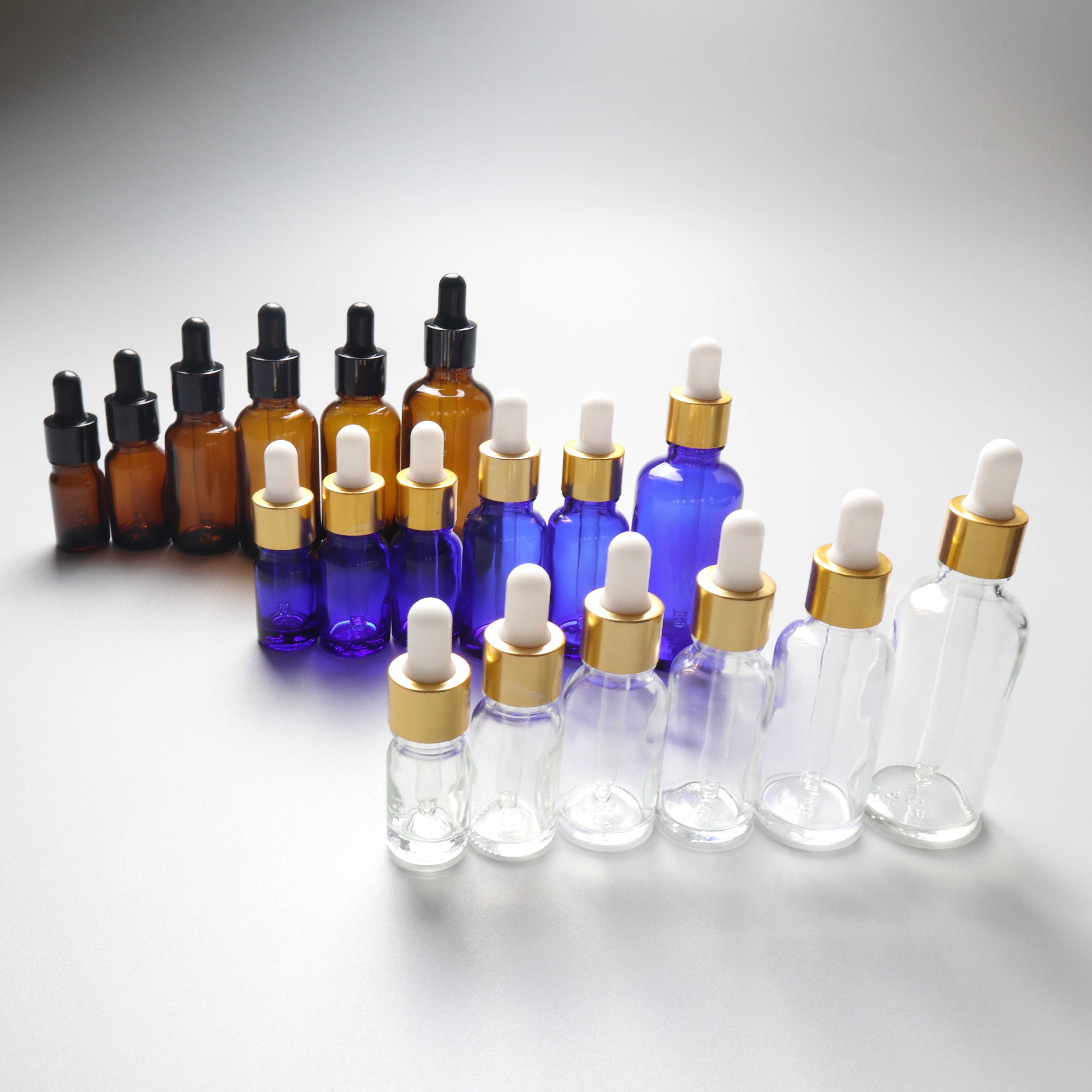 5ml 10ml 30ml custom amber essential oil glass dropper bottle with box