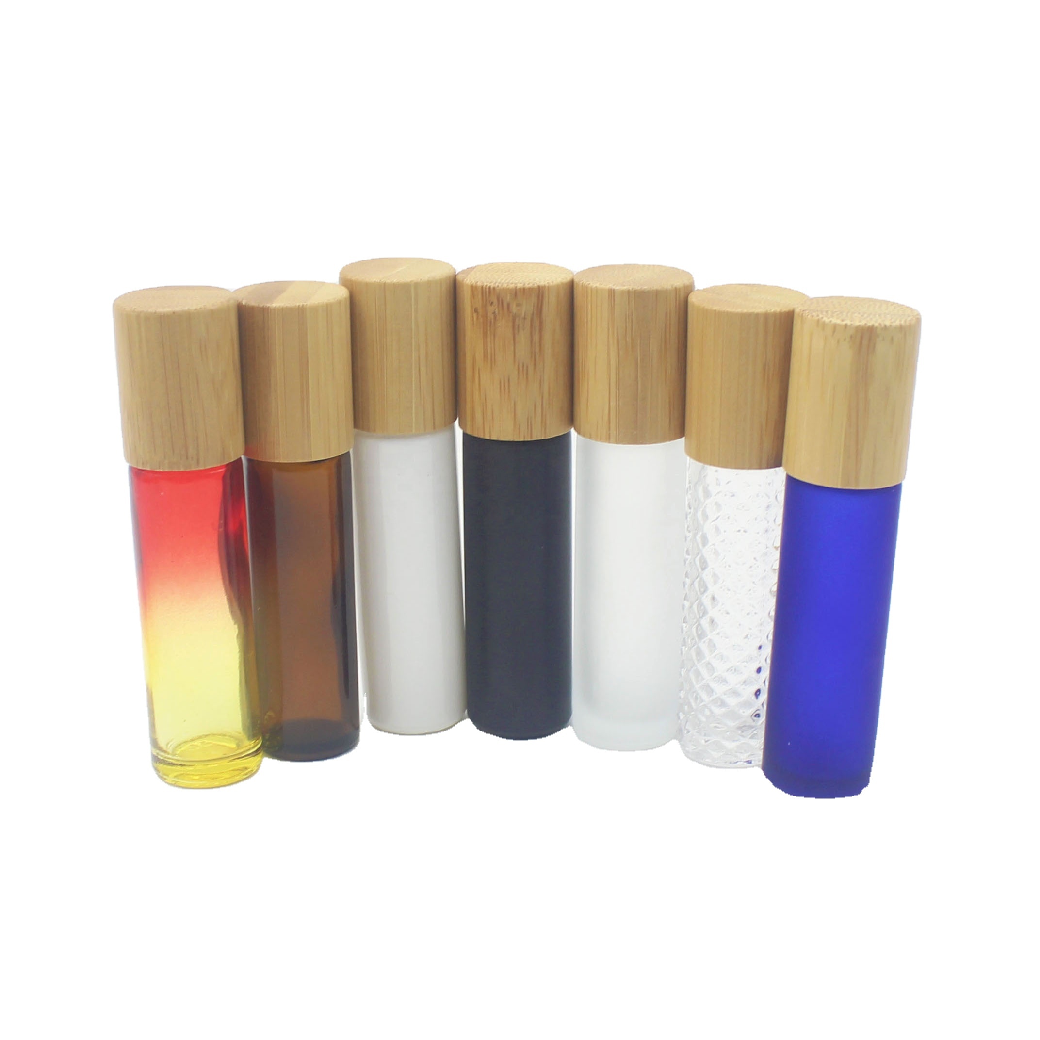 5ml 10ml Bamboo Roll On Perfume Bottles with stainless steel ball bamboo screw lid luxury container BBJ-211