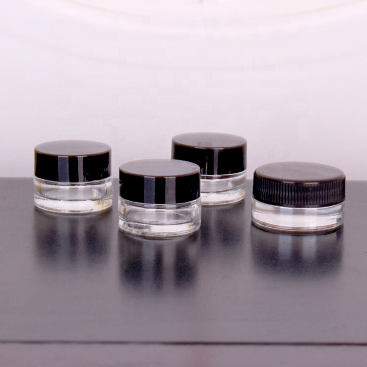 5ml 10ml Clear face cream glass jar for personal skin care with cap