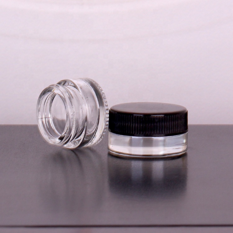 5ml 10ml Clear face cream glass jar for personal skin care with cap