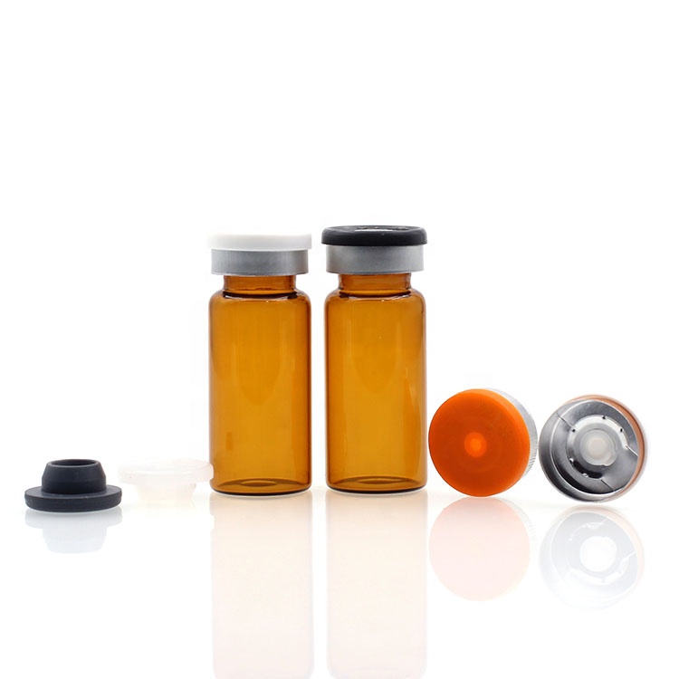 5ml 10ml Crimp Injection Pharmaceutical Sample Dram Amber Glass Bottle Vials with Aluminum Cap