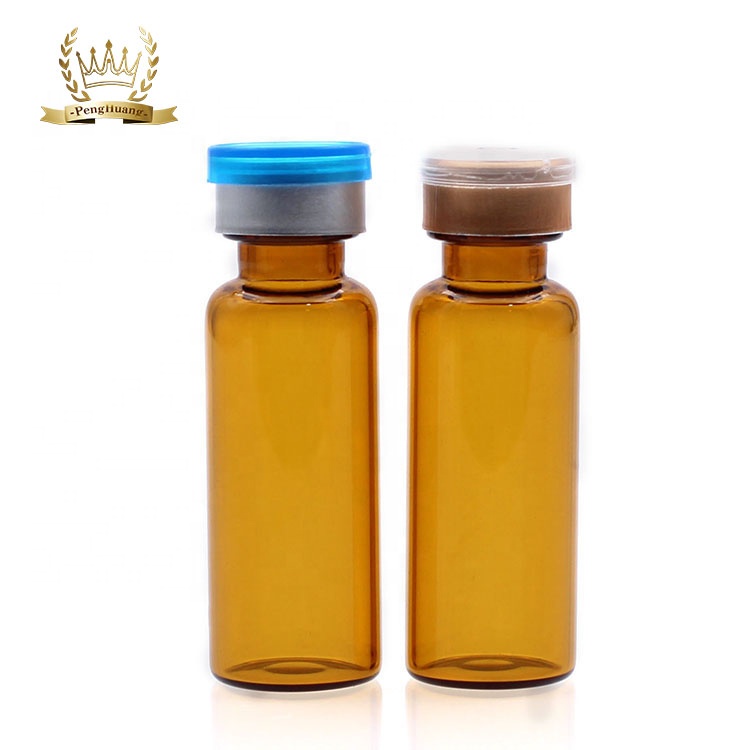 5ml 10ml Crimp Injection Pharmaceutical Sample Dram Amber Glass Bottle Vials with Aluminum Cap
