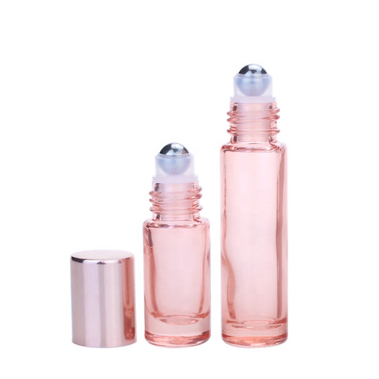 5ml 10ml Rose Gold Cosmetic Packaging Essential Oil Glass Roller Perfume Bottle