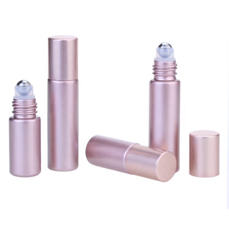 5ml 10ml Rose Gold Cosmetic Packaging Essential Oil Glass Roller Perfume Bottle